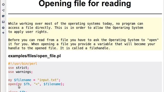 Beginner Perl Maven tutorial: 3.2 - open file смотреть онлайн