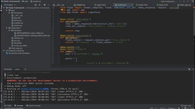 Flask Framework. Пользовательские сессии и авторизация. Урок 5 смотреть онлайн