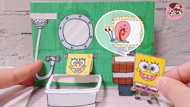 스폰지밥 종이 인형북으로 놀기/배고픈 핑핑이의 반란/How play paper Spongebob House/ смотреть онлайн