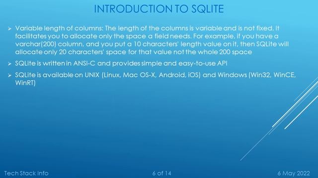 Introduction to SQLite | What is SQLite? | Features | Reasons to use SQLite | Pros & cons of SQLite смотреть онлайн