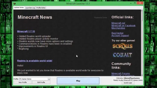 Minecraft PC Gamer Demo in the new (now old) launcher смотреть онлайн