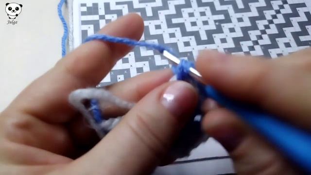 Мозаичное вязание крючком. Мозаика из центра. смотреть онлайн