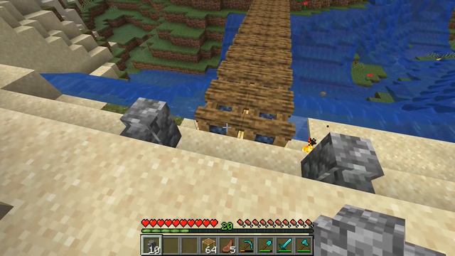 1 15 НА СЛОЖНОМ#18 ПОСТРОИЛИ КРАСИВЫЙ МОСТ ОТ ДОМА В ПУСТЫНЮ MINECRAFT ВЫЖИВАНИЕ смотреть онлайн