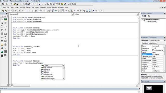 Excel in VB6 0 3 How to get range of Excel sheet in VB6 0 смотреть онлайн