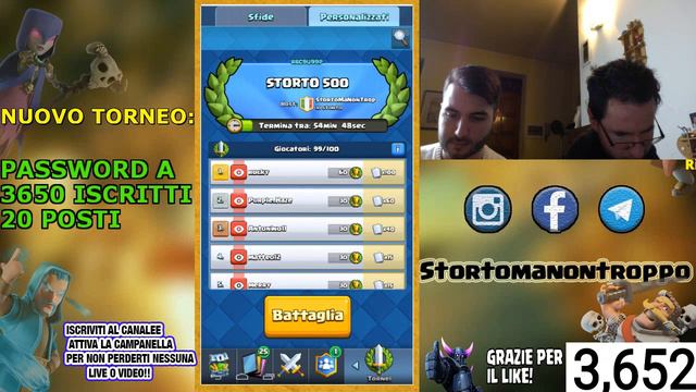 TORNEO STARTATO[ENTRA PER LA PASSWORD] Clash royale ITA смотреть онлайн