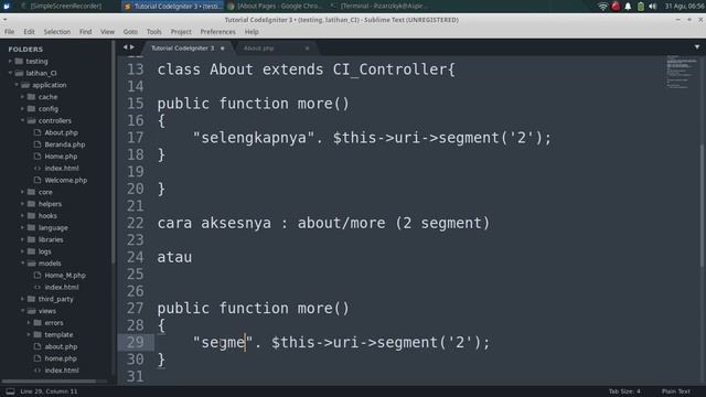 CodeIgniter 3 Part 9 : Uri Segment смотреть онлайн
