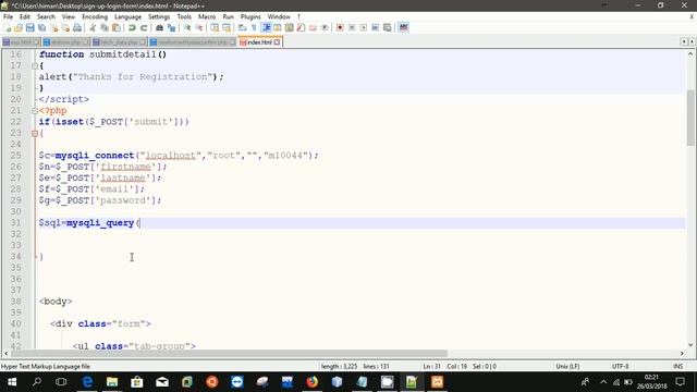 Registration form | php | mySql | Xampp |Part 2 смотреть онлайн