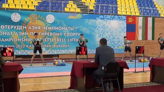Чемпионат Азии по гиревому спорту -2022. Толчок ДЦ. Весовая категория 58 кг. Юноши 18 лет смотреть онлайн
