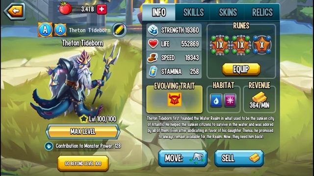 THETON TIDEBORN LEVEL 100 | MONSTER LEGENDS NEW ANCESTOR MONSTER | POWERFUL DENY MYTHIC смотреть онлайн