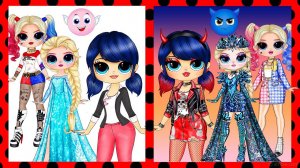 Маринетт, Харли Квинн, Эльза: Хорошая vs Плохая Близнец - Идеи из бумаги DIY и Бумажные Сюрпризы