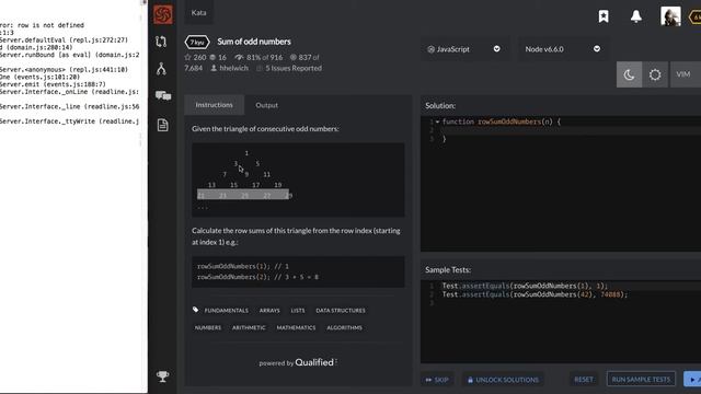 Code Wars Javascript Tutorial Sum of Odd Numbers смотреть онлайн
