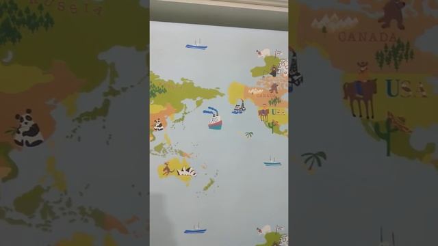 Детская карта мира. Обои для стен смотреть онлайн