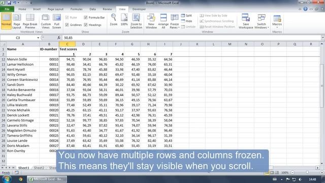 How to freeze multiple rows and / or columns (Excel tips #6) смотреть онлайн