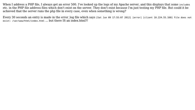 Running a defect php file cause error 500 смотреть онлайн