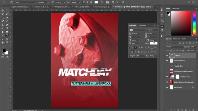 How to design simple Fixtures poster in photoshop cc 2017 смотреть онлайн