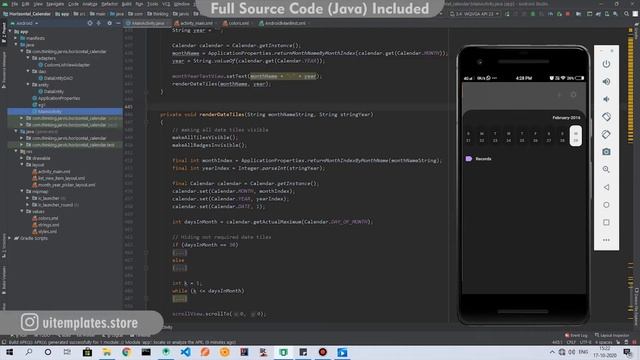 Custom Calendar | Horizontal Calendar | Android Plugin | Java Plugin | With Full Source Code смотреть онлайн