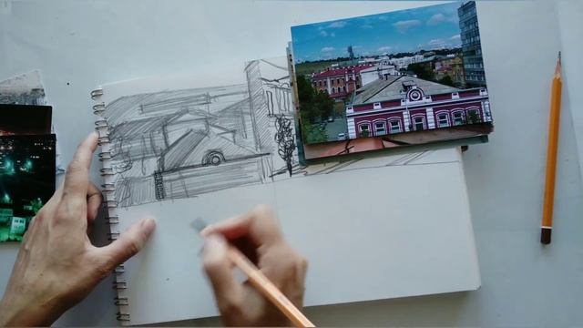 Серия мастер-классов по рисованию набросков "Городской пейзаж". Часть 1. смотреть онлайн