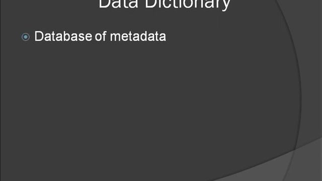 DBMS: meta data & data dictionary смотреть онлайн