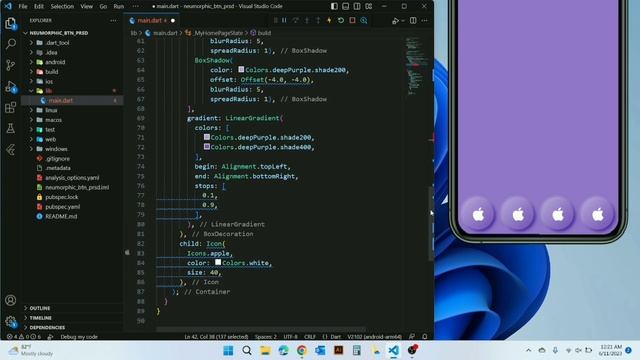 Neumorphic Button Press | Flutter Bottom Navigation bar | Flutter Speed Code | Nahid смотреть онлайн