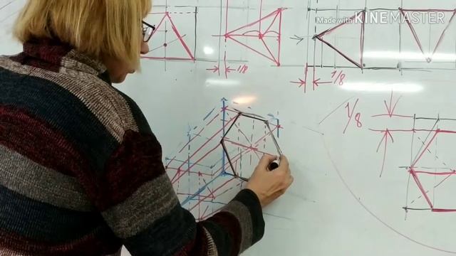 Фигуры в перспективе.Схема.Часть 6.Шестигранная призма смотреть онлайн
