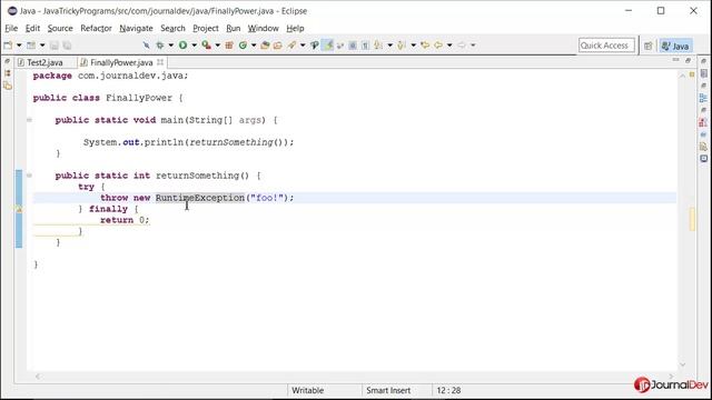 Java Tricky Program 12 - finally block power смотреть онлайн