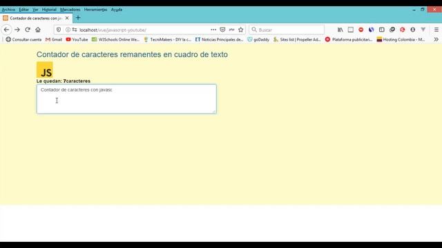 Contador de caracteres restantes en cuadros de texto con javascript y con Vue.js смотреть онлайн