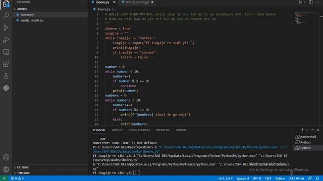 while loop 2 in python (apa kesan i.e part 9) смотреть онлайн
