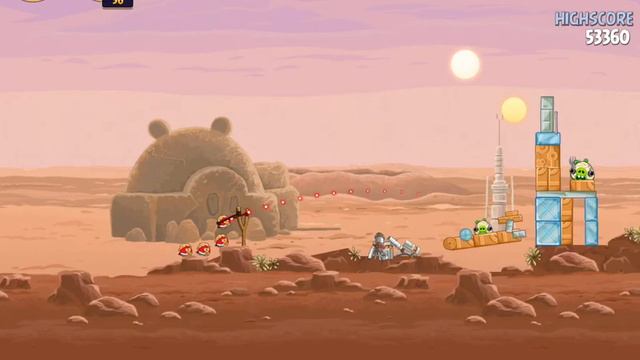 Angry Birds Star Wars Level 1-2 Tatooine. 3 stars смотреть онлайн