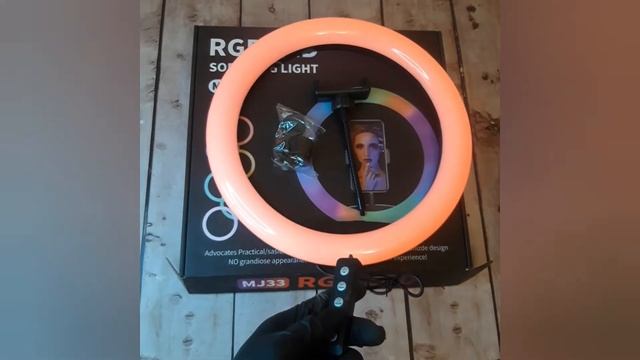 Светодиодное Led кольцо разноцветное для блогеров RGB освещение для видео смотреть онлайн