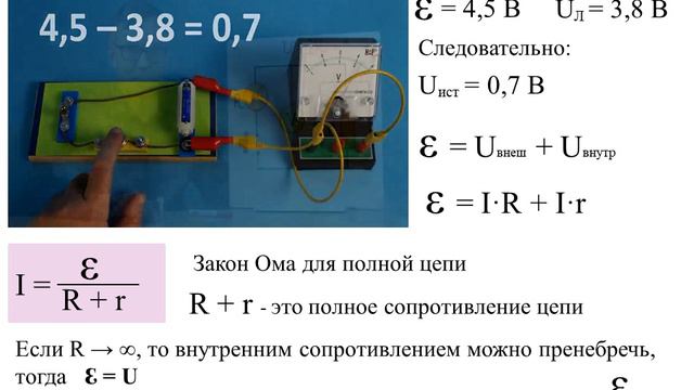 ЭДС. Закон Ома для полной цепи. смотреть онлайн
