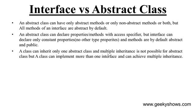 Difference between Interface and Abstract Class in PHP (Hindi) смотреть онлайн