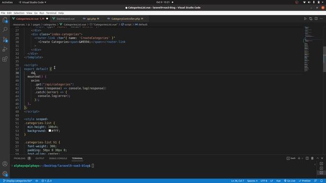 Laravel 9 & Vue 3 Blog with Sanctum authentication #17 Display categories dynamically смотреть онлайн