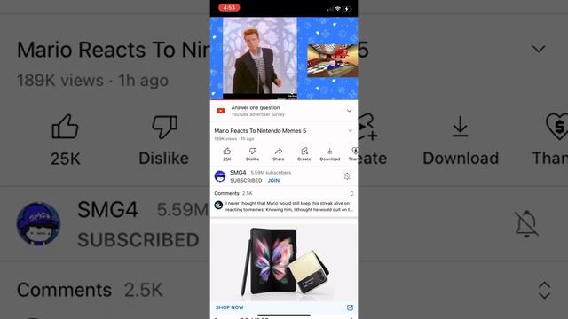 Mario Reacts To Nintendo Memes 5: Rickroll Part Reuploaded смотреть онлайн