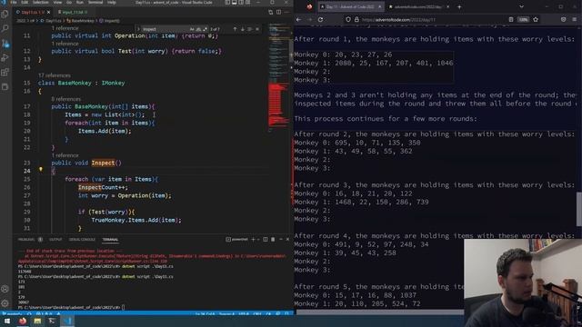 Advent of Code 2022 C# - Day 11: Monkey in the Middle смотреть онлайн