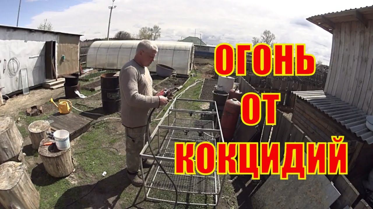 Дезинфекция брудера огнем Чистка клетки от помета Деревенская жизнь смотреть онлайн