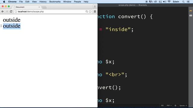 PHP-024 Global Variable and Scope смотреть онлайн