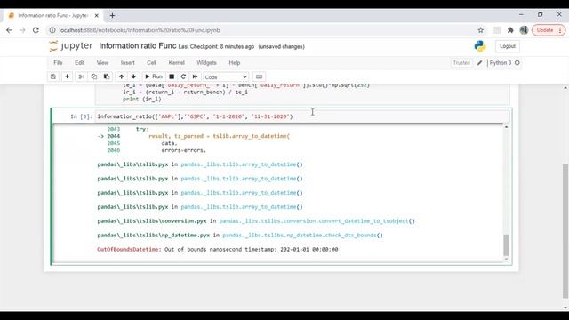 Information ratio by using Function in Python смотреть онлайн
