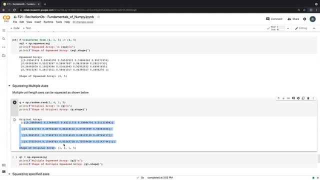 Recitation 0b | Fundamentals of Numpy - Squeezing & Unsqueezing Numpy arrays (6/8) смотреть онлайн