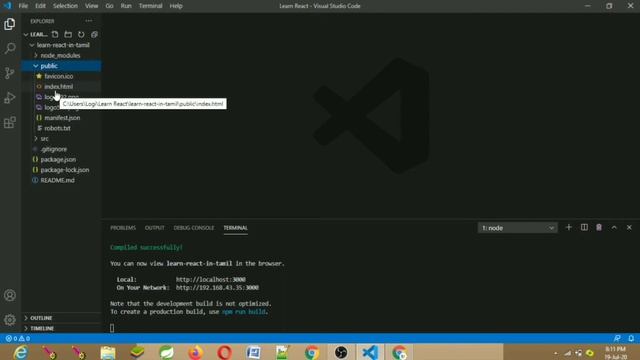 Create React App in Visual Studio Code | ReactJS tutorial | Tamil | Part - 4 | 2020 смотреть онлайн