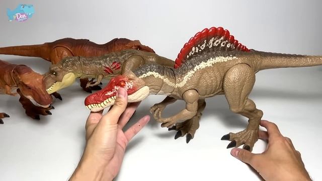 NEW T-REX VS SPINOSAURUS! Jurassic World Camp Cretaceous Extreme Damage T-Rex vs Chompin Spinosauru смотреть онлайн