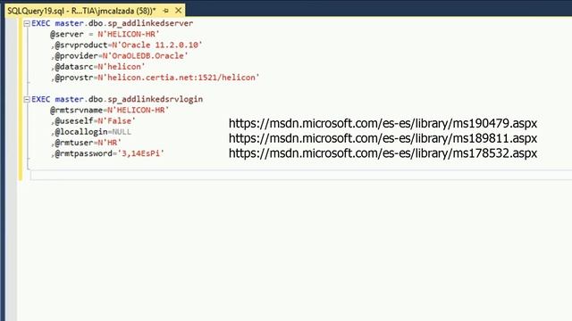 Configuración en SQL Server de un servidor vinculado Oracle смотреть онлайн