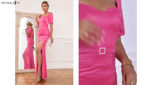 Sheath Sweetheart Fuchsia Long Prom Dress with Split Front | Homrain 2022 смотреть онлайн