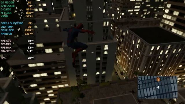 The Amazing Spider-Man 2 : GT 710 + Core 2 Duo E7500 - 720p | V.Low Settings смотреть онлайн