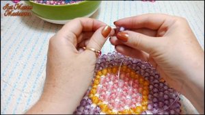 1/3 Ваза для фруктов на ножке из бусин - мастер-класс