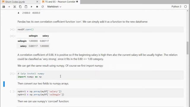 Python - Pearson Correlation (coefficient and test) смотреть онлайн