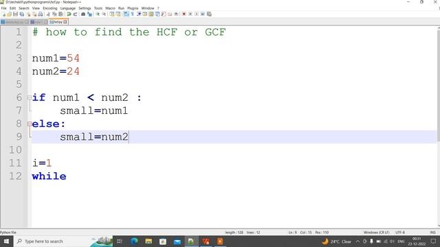 Find the HCF or GCD(மீ. பெ.வ) in Python - Tamil смотреть онлайн