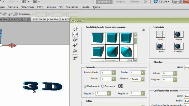 Criando efeito 3D em texto no Photoshop CS5 смотреть онлайн