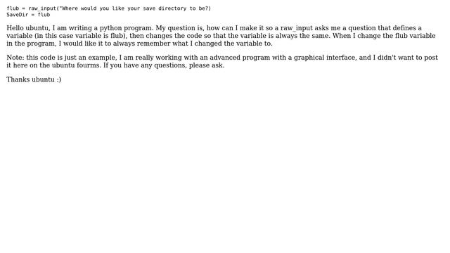 Ubuntu: Python: How to have to change a variable once, and never change it again смотреть онлайн