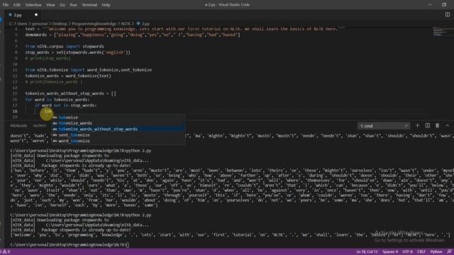Python NLTK Tutorial 2 - Removing stop words using NLTK смотреть онлайн