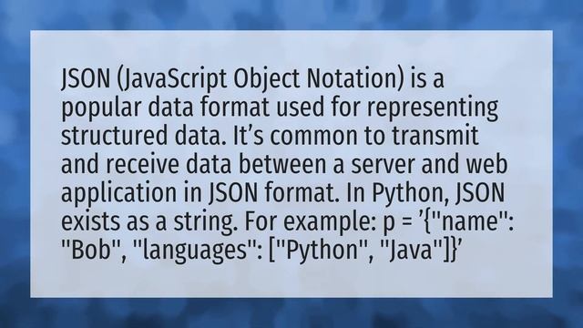 What is a JSON file in Python? смотреть онлайн